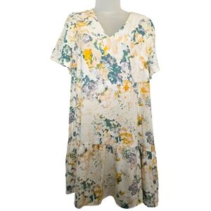 A New Day - Spring Floral Dress with Ruffle Bottom Size Medium
